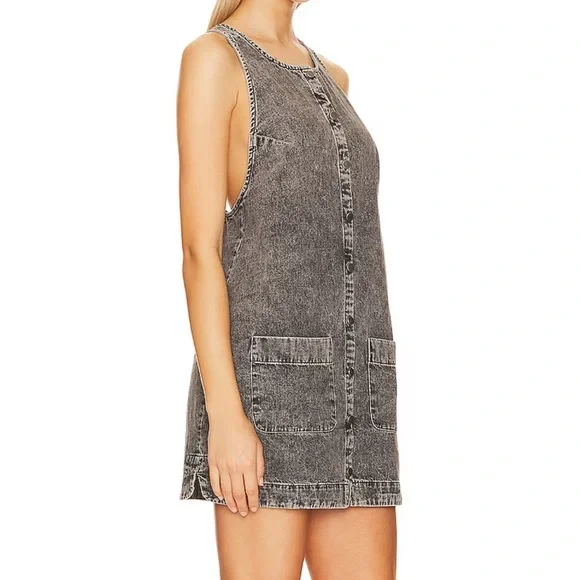Free People | Dresses | Free People Black Denim Dress | Poshmark
